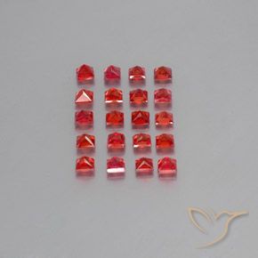 Gemas de zafiro naranja natural de 2,67 ct, cuadrado, VVS-VS