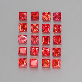 Gemas de zafiro naranja natural de 2,47 ct, cuadrado, VVS-VS