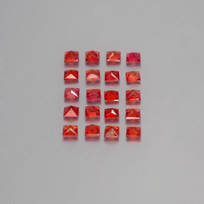 Gemas de zafiro naranja natural de 2,47 ct, cuadrado, VVS-VS