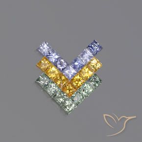 Gemas de zafiro multicolor natural de 2,76 ct, cuadrado, VVS-VS