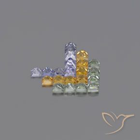 Gemas de zafiro multicolor natural de 2,76 ct, cuadrado, VVS-VS