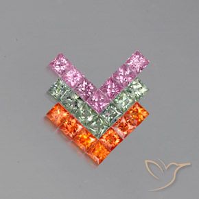 3.43ctw Natural Multicolor Zafiro, Cuadrado, VVS-VS