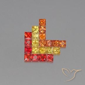 Gemas de Zafiro Multicolor natural de 2.55 ct, Cuadrado, VVS-VS