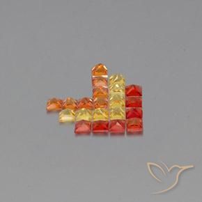 Gemas de Zafiro Multicolor natural de 2.55 ct, Cuadrado, VVS-VS