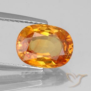 Zafiro Naranja claro natural de 3.03 ct, Ovalada, VS-SI