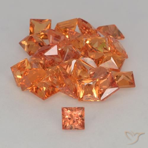 3.64ctw Natural Ámbar naranja Zafiro, Cuadrado, VVS-VS