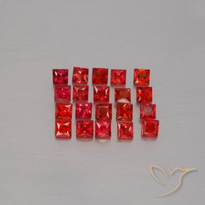 Gemas de Zafiro Rojo claro natural de 2.87 ct, Cuadrado, VVS-VS