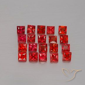 Gemas de Zafiro Rojo claro natural de 2.87 ct, Cuadrado, VVS-VS