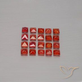 Gemas de Zafiro Rojo claro natural de 2.87 ct, Cuadrado, VVS-VS