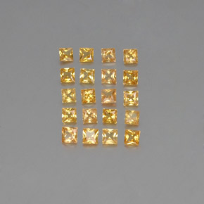 Gemas de zafiro amarillo natural de  ct, cuadrado, VVS-VS