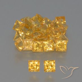 Gemas de zafiro amarillo natural de 3,28 ct, cuadrado, VVS-VS