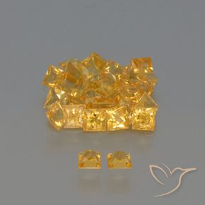 Gemas de zafiro amarillo natural de 3,28 ct, cuadrado, VVS-VS