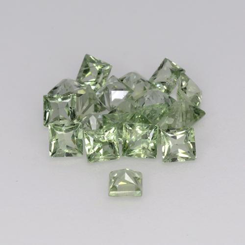 Gemas de zafiro verde brillante natural de 2,35 ct, cuadrado, VVS-VS