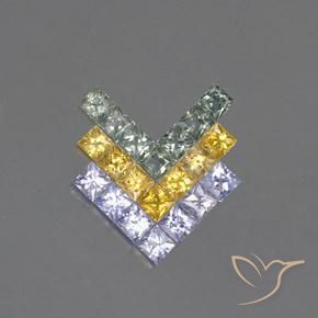 3.08ctw Natural Multicolor Zafiro, Cuadrado, VVS-VS