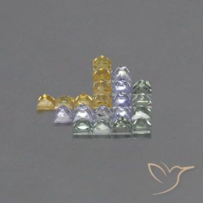 Gemas de Zafiro Multicolor natural de 3.14 ct, Cuadrado, VVS-VS
