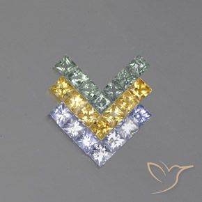 3.12ctw Natural Multicolor Zafiro, Cuadrado, VVS-VS