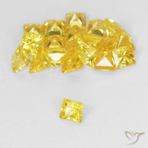 Gemas de Zafiro Dorado natural de 2.53 ct, Cuadrado, VVS-VS