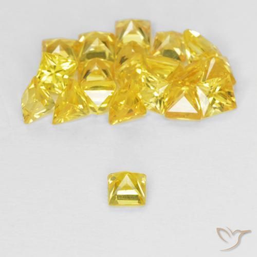 Gemas de Zafiro Dorado natural de 2.53 ct, Cuadrado, VVS-VS