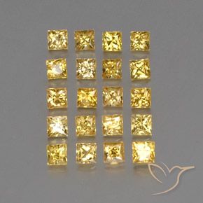 Gemas de zafiro amarillo natural de 2,46 ct, cuadrado, VVS-VS
