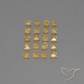 Gemas de zafiro amarillo natural de 2,46 ct, cuadrado, VVS-VS