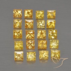 Gemas de Zafiro Dorado natural de 3.03 ct, Cuadrado, VVS-VS