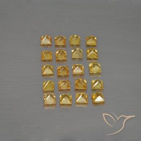 Gemas de Zafiro Dorado natural de 3.03 ct, Cuadrado, VVS-VS