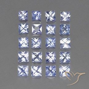 Gemas de Zafiro Azul pastel natural de 2.87 ct, Cuadrado, VVS-VS