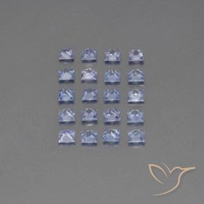 Gemas de Zafiro Azul pastel natural de 2.87 ct, Cuadrado, VVS-VS