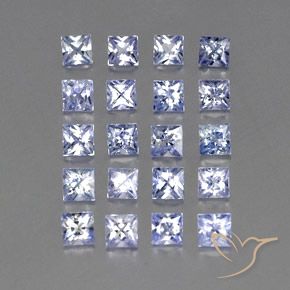 Gemas de Zafiro Azul pastel natural de 3.22 ct, Cuadrado, VVS-VS
