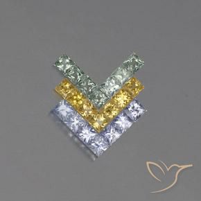 2.78ctw Natural Multicolor Zafiro, Cuadrado, VVS-VS