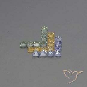 Gemas de Zafiro Multicolor natural de 2.78 ct, Cuadrado, VVS-VS