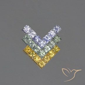 2.84ctw Natural Multicolor Zafiro, Cuadrado, VVS-VS