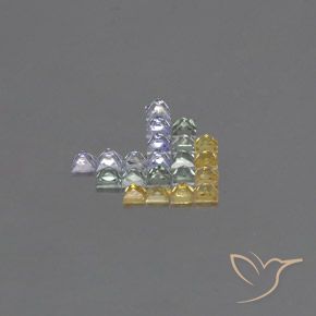 Gemas de Zafiro Multicolor natural de 2.84 ct, Cuadrado, VVS-VS