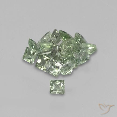 Gemas de Zafiro Verde mar claro natural de 2.30 ct, Cuadrado, VVS-VS