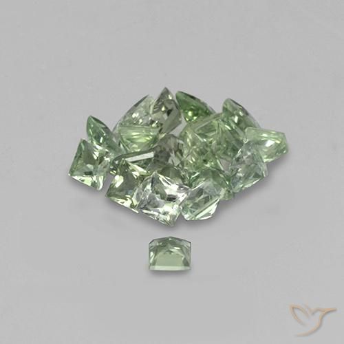 Gemas de Zafiro Verde mar claro natural de 2.30 ct, Cuadrado, VVS-VS