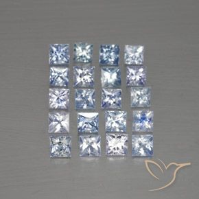 Gemas de Zafiro Azul violeta claro natural de 3.13 ct, Cuadrado, VVS-VS