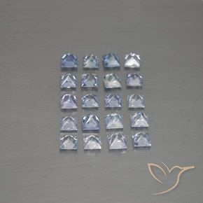Gemas de Zafiro Azul violeta claro natural de 3.13 ct, Cuadrado, VVS-VS