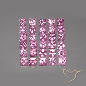 Gemas de Zafiro Rosado intenso natural de 5.00 ct, Cuadrado, VVS-VS