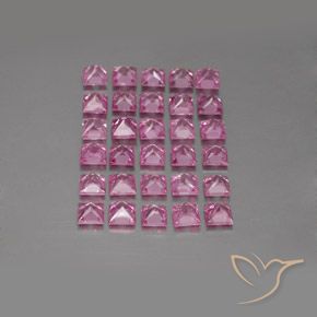 Gemas de Zafiro Rosado intenso natural de 5.00 ct, Cuadrado, VVS-VS
