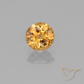 0.86ct Natural Dorado medio Zafiro, Redondo, VS-SI