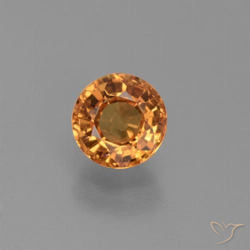 0.73ct Natural Naranja medio Zafiro, Redondo, VS