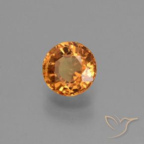 Zafiro Naranja medio natural de 0.73 ct, Redondo, VS