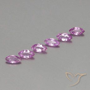 Gemas de Zafiro Púrpura rosado natural de 1.64 ct, Marquesa, VS