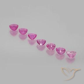 Gemas de Zafiro Rosado intenso natural de 1.73 ct, Trillón, VS
