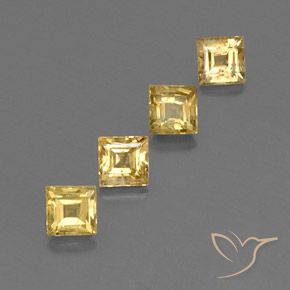 Gemas de Zafiro Naranja dorado natural de 2.24 ct, Cuadrado, VS