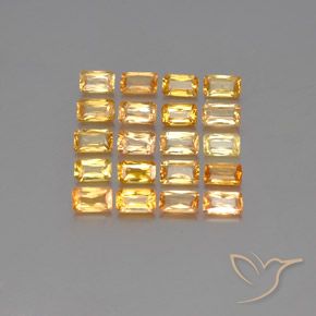 Gemas de Zafiro Dorado naranja natural de 6.80 ct, Corte Octágono / Esmeralda, VS-SI