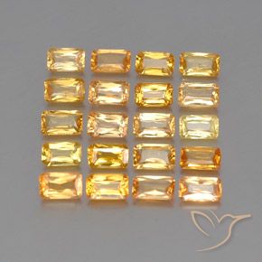Gemas de Zafiro Dorado naranja natural de 6.80 ct, Corte Octágono / Esmeralda, VS-SI