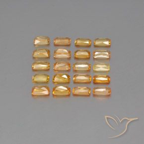Gemas de Zafiro Dorado naranja natural de 6.80 ct, Corte Octágono / Esmeralda, VS-SI