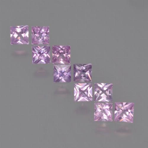 Gemas de zafiro púrpura rosado natural de 1,36 ct, cuadrado, VVS-VS