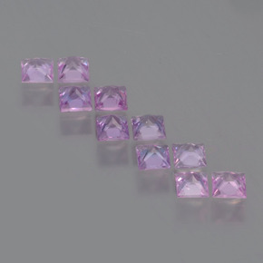 Gemas de zafiro púrpura rosado natural de 1,36 ct, cuadrado, VVS-VS